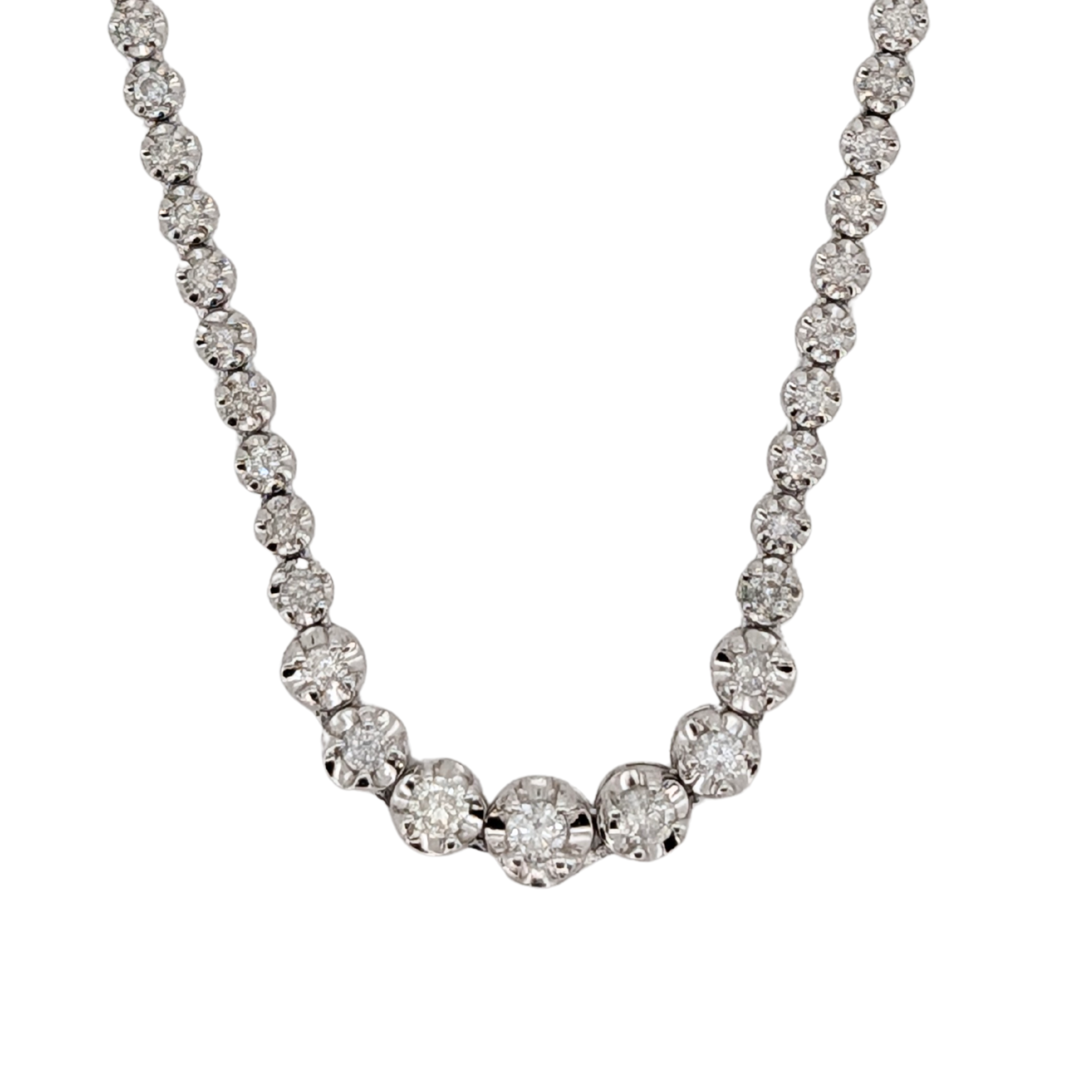 3.00Ct Natural Diamond Tennis Necklace on Platinum