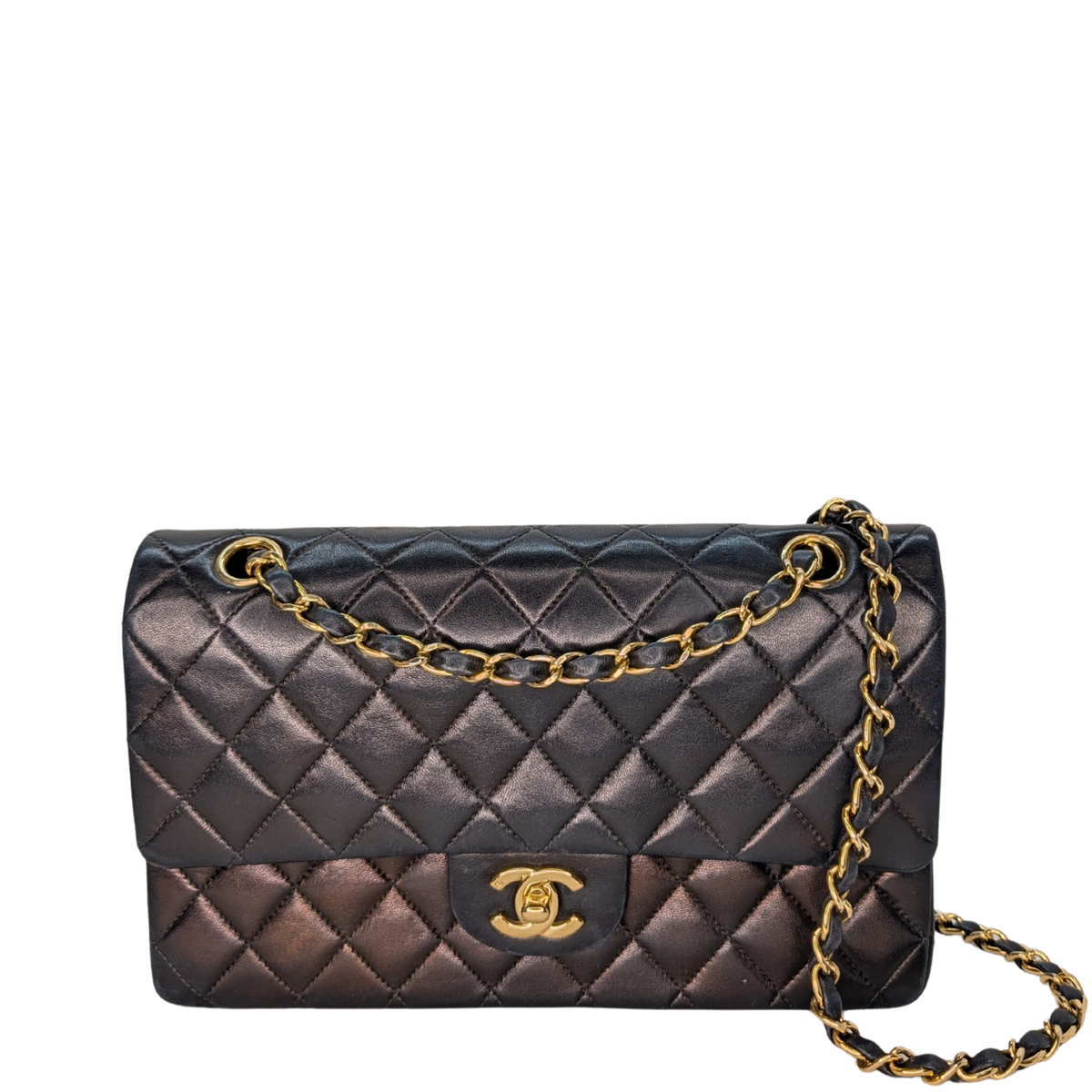 Chanel Vintage Classic Double Flap Medium Lambskin Black