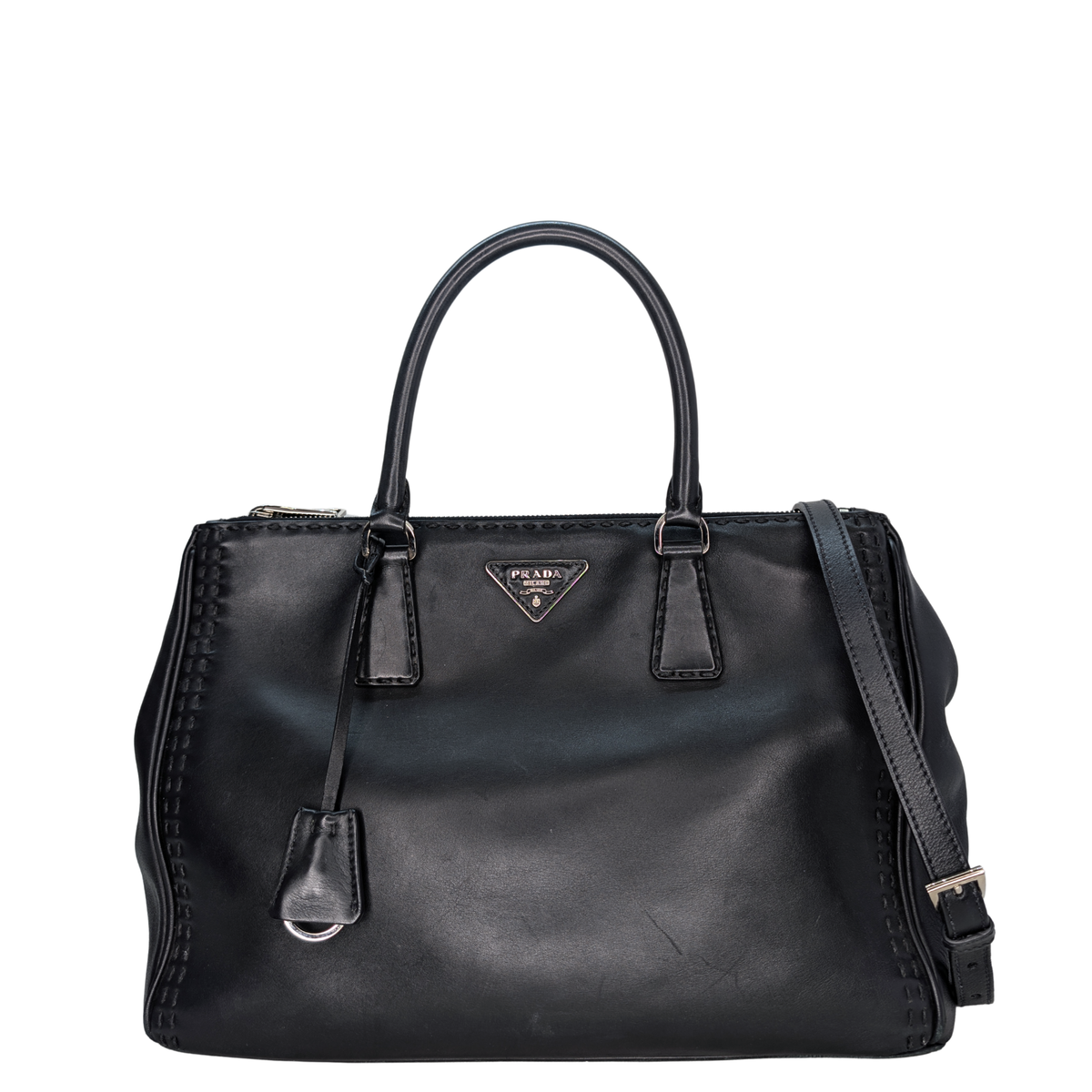 Prada City Calf Lux Galleria Handbag Black