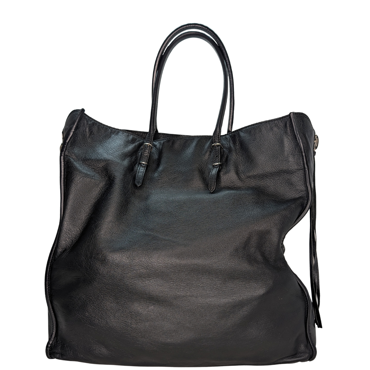 Balenciaga Supple Calfskin Papier A4 Zip Around Large Tote Black