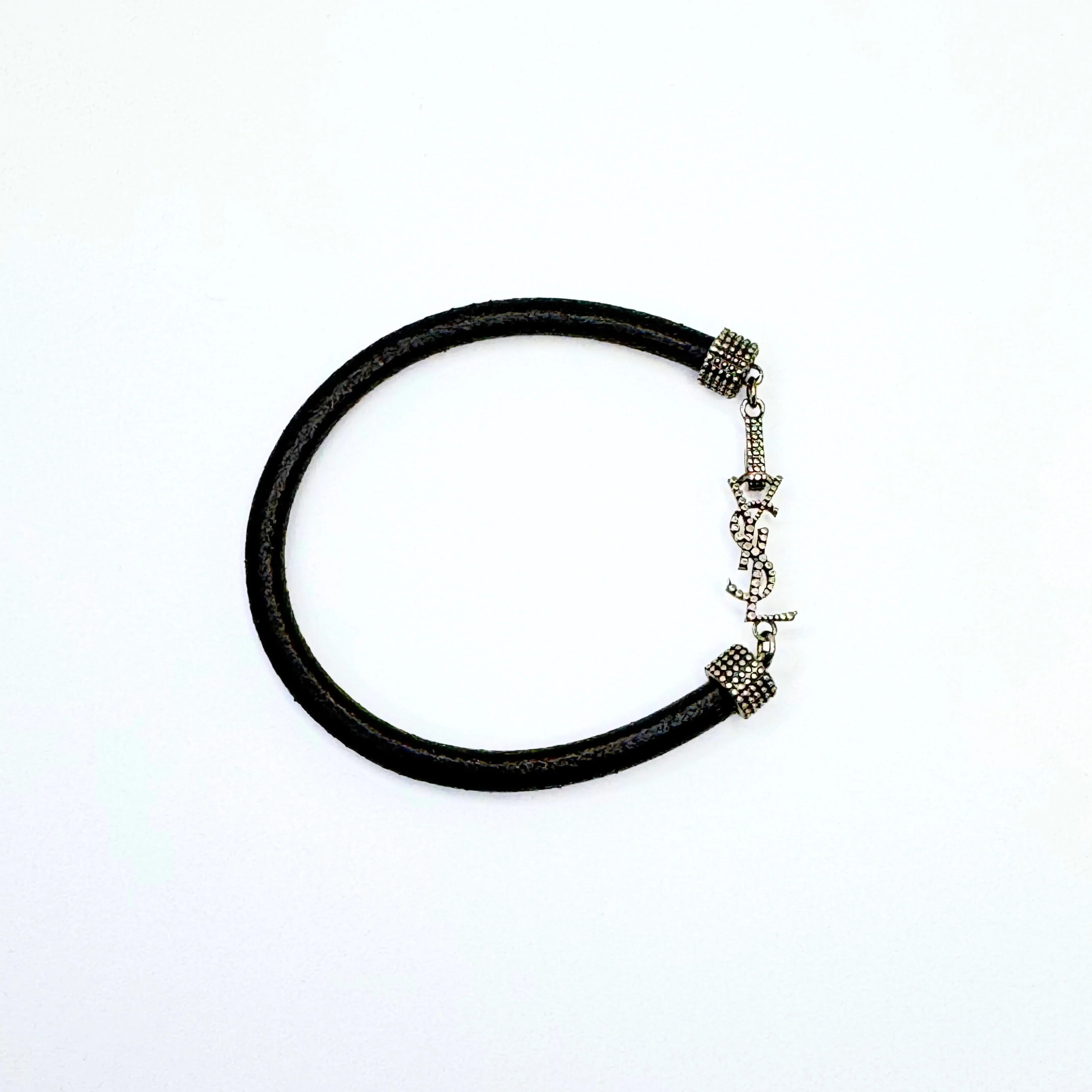 Saint Laurent Textured Leather Bracelet - Lost Designer