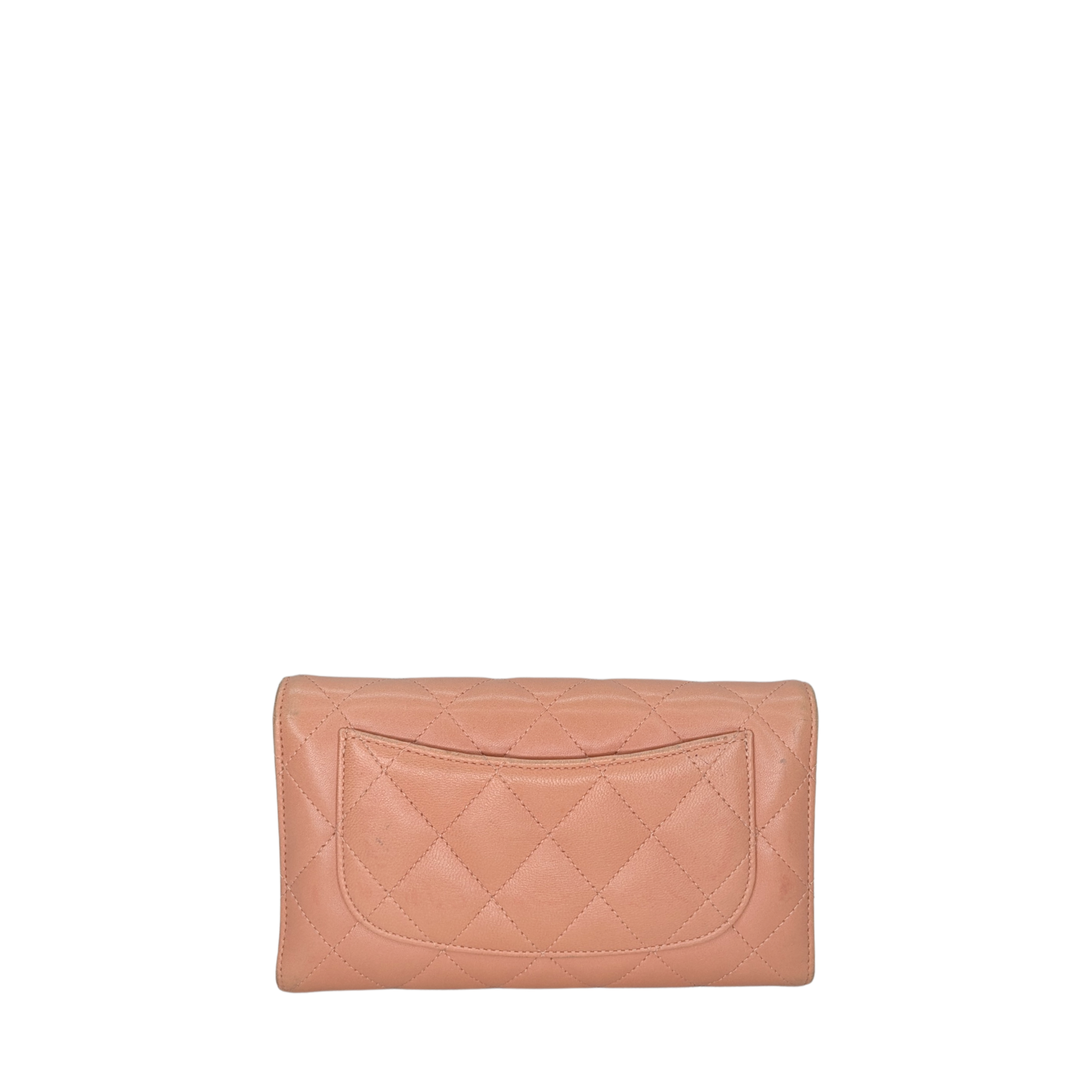 Chanel CC Flap Long Wallet Peach