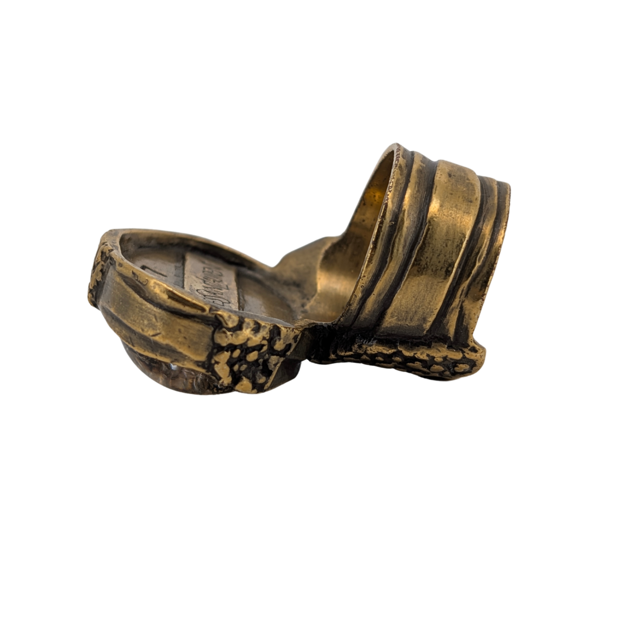 Saint Laurent Arty Cabochon Gold Tone Ring Size 54/N½