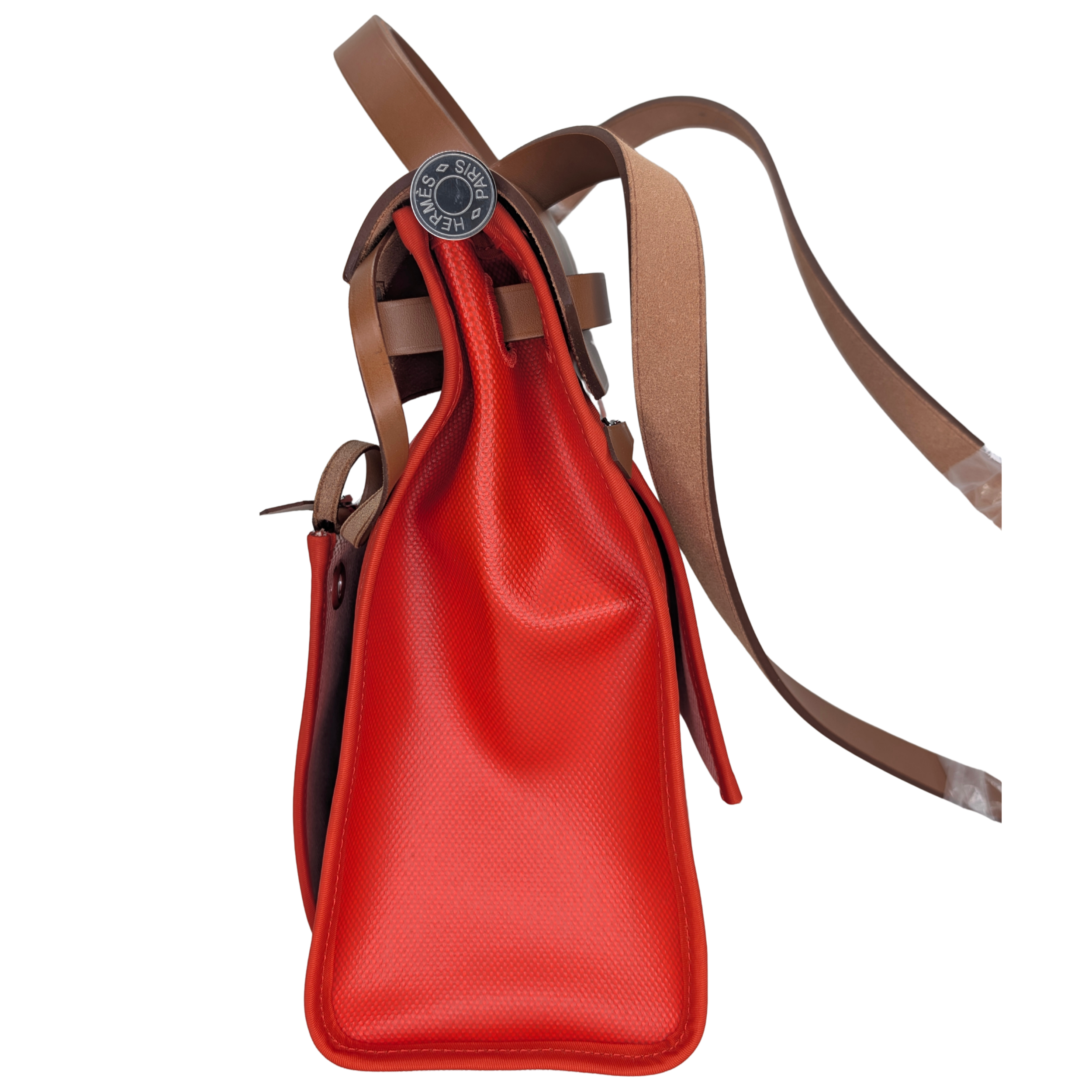 Hermes Herbag 31 Berline Canvas Hunter Orange ختم U
