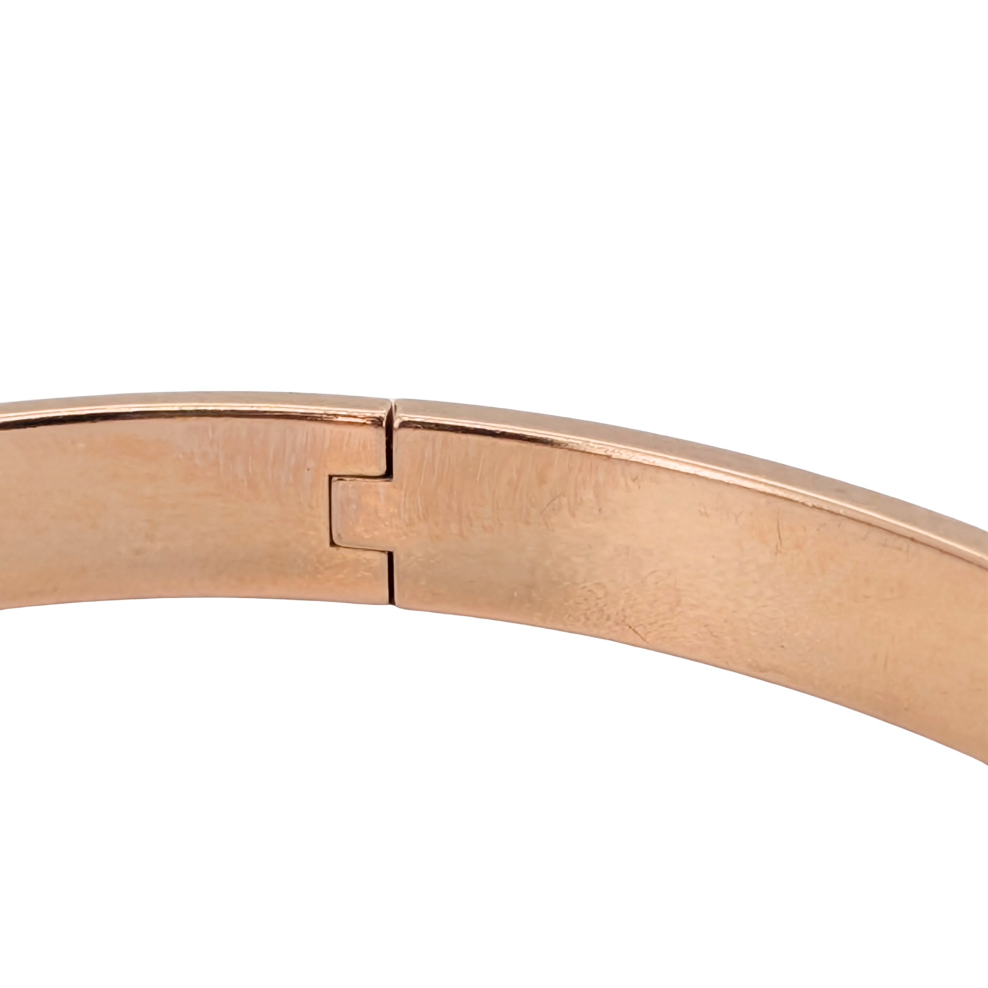 Hermes Kelly Diamond Bracelet Bangle Small LG In 18k Rose Gold