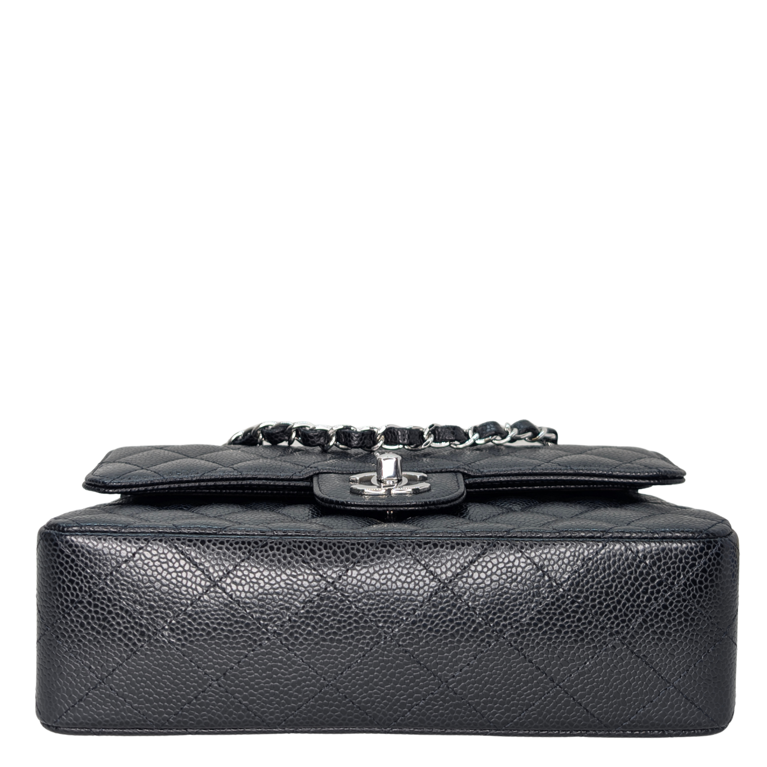 Chanel Classic Double Flap Caviar Black SHW Microchipped
