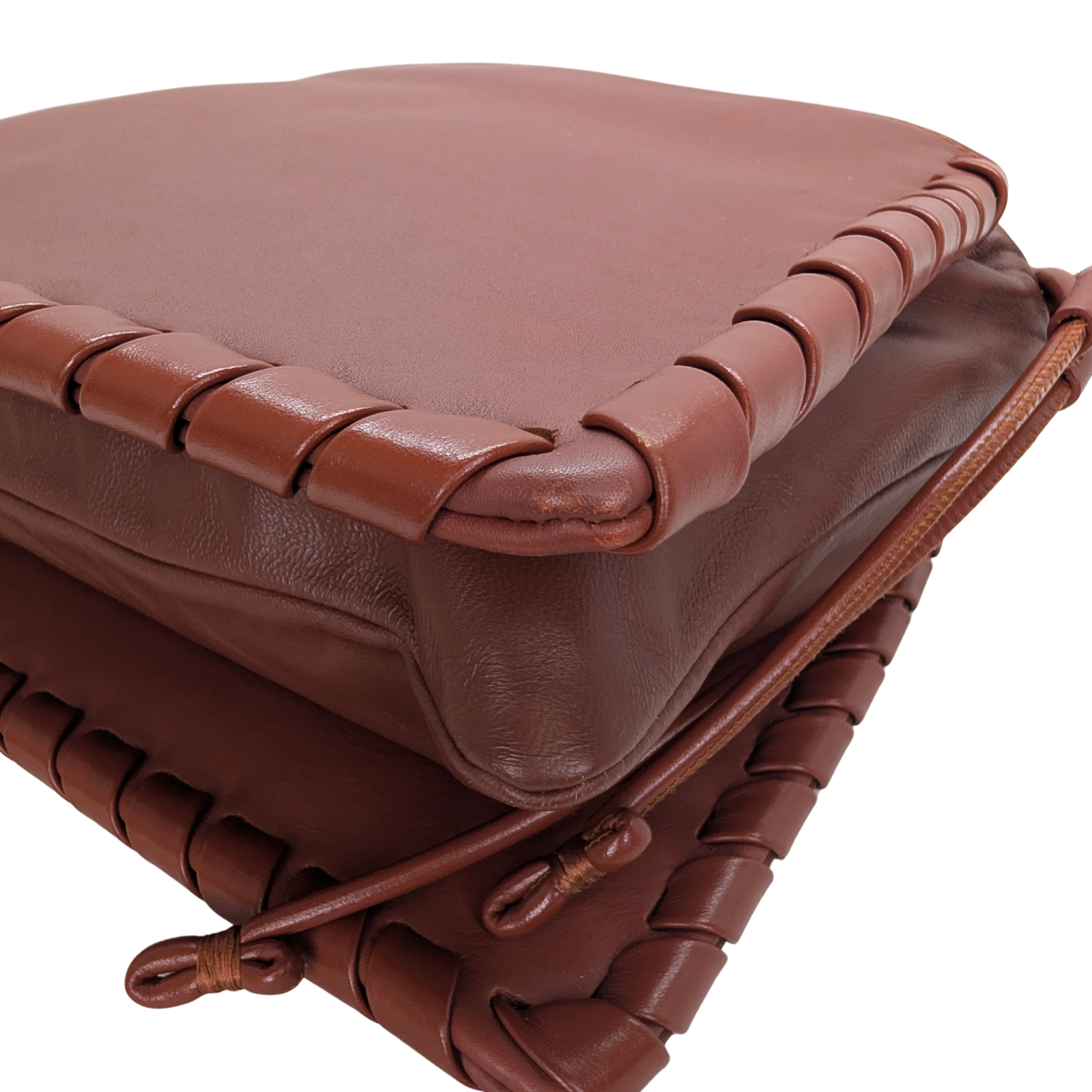 حقيبة كتف جلدية بني طراز Chloé Mate Gusset