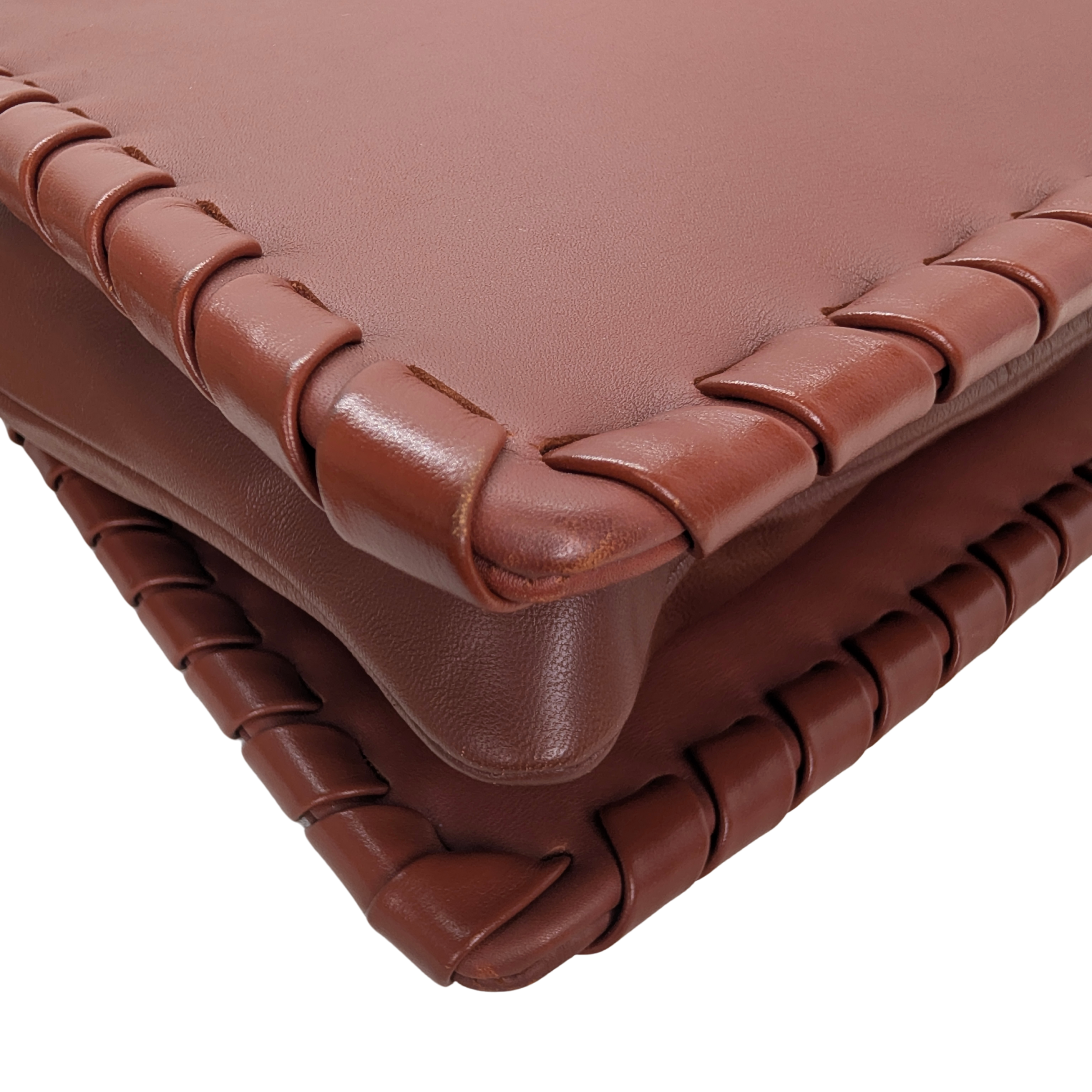 حقيبة كتف جلدية بني طراز Chloé Mate Gusset