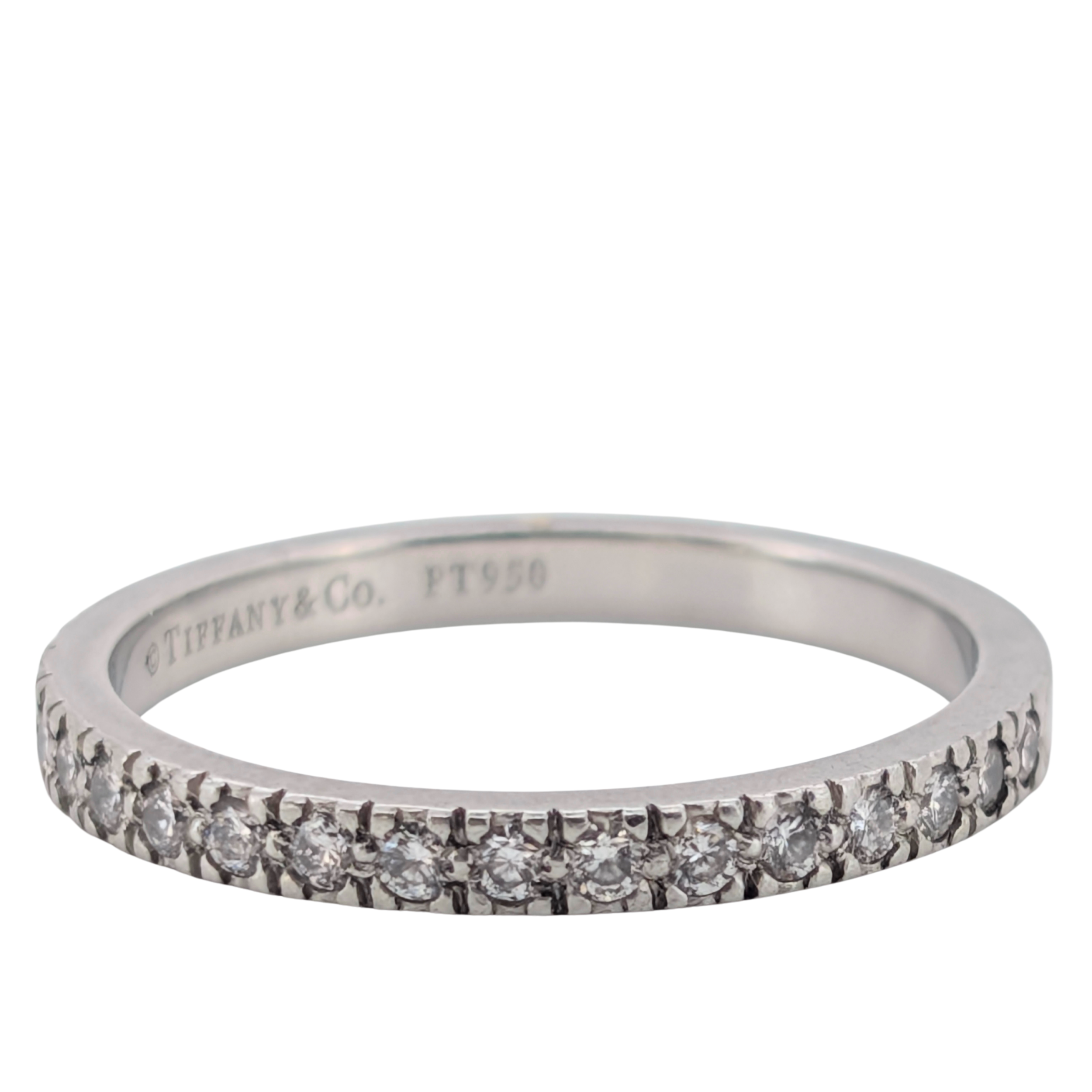 Tiffany & Co. Novo Cushion Cut Diamond Ring 1.02ct Platinum Matching Band