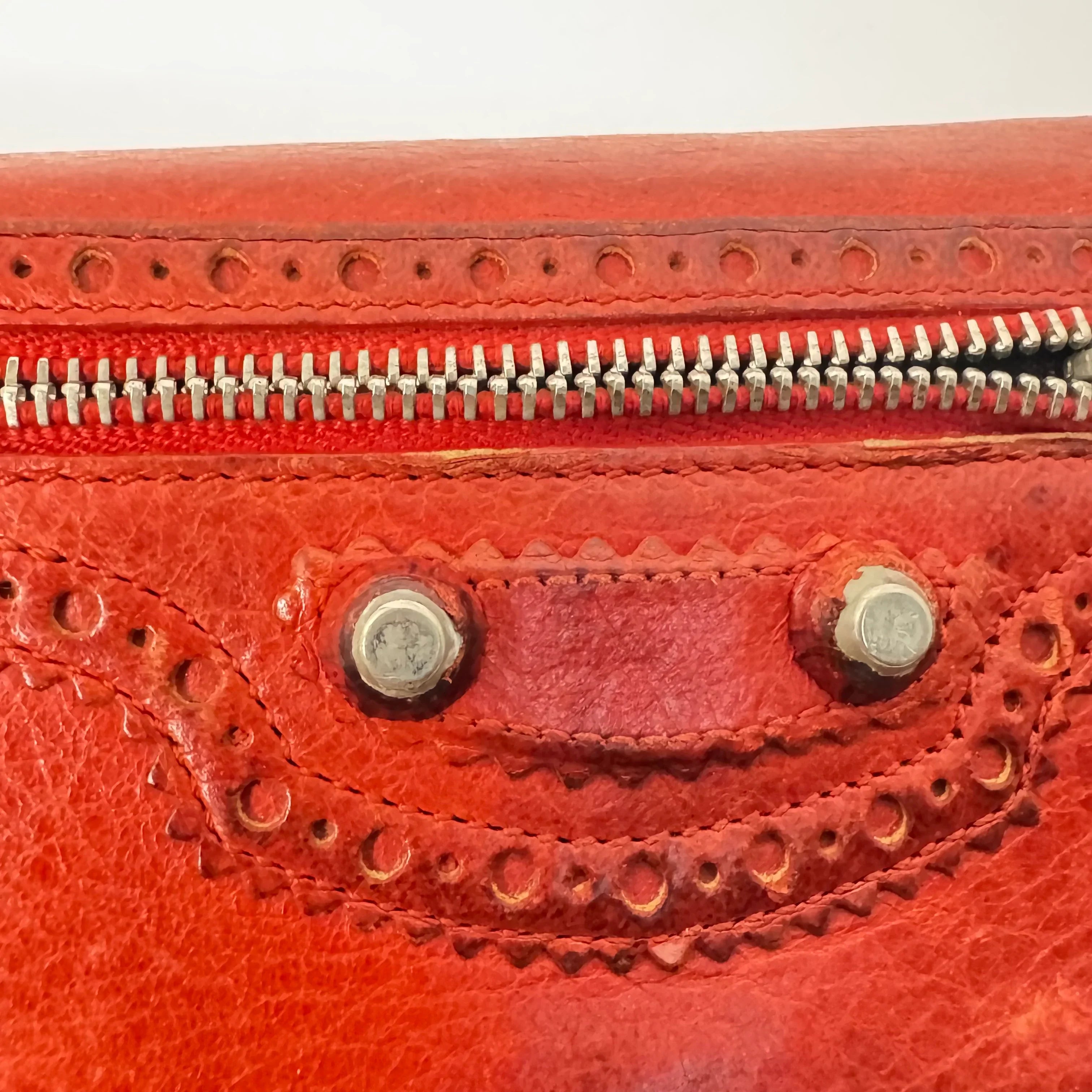 Balenciaga Red Lipstick Agneau Leather Giant 12 Gold Hardware Wallet - Lost Designer