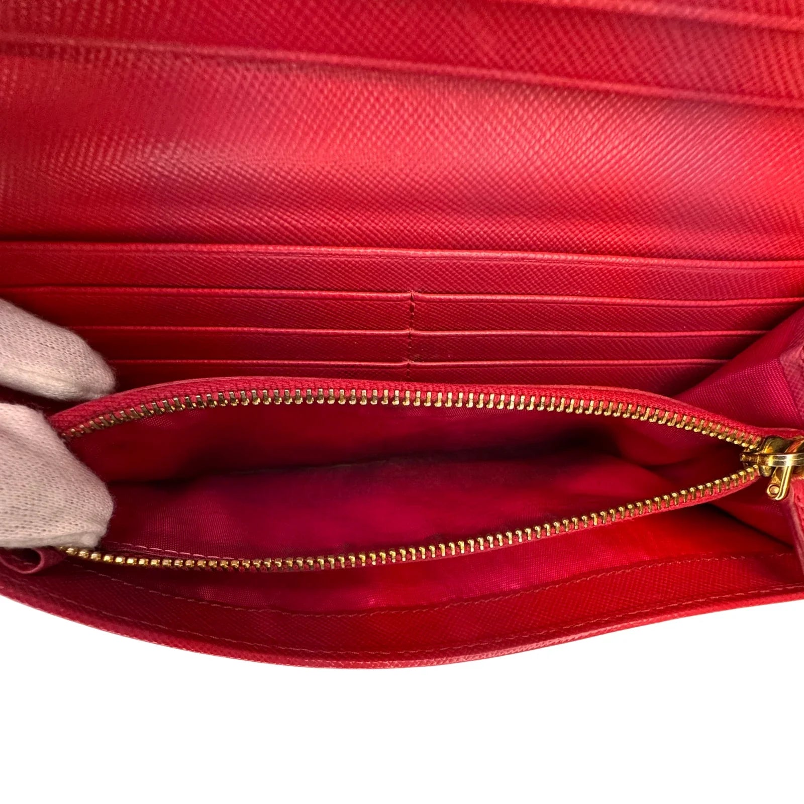 Prada Vitello Daino Continental Flap Wallet in Pink - Lost Designer