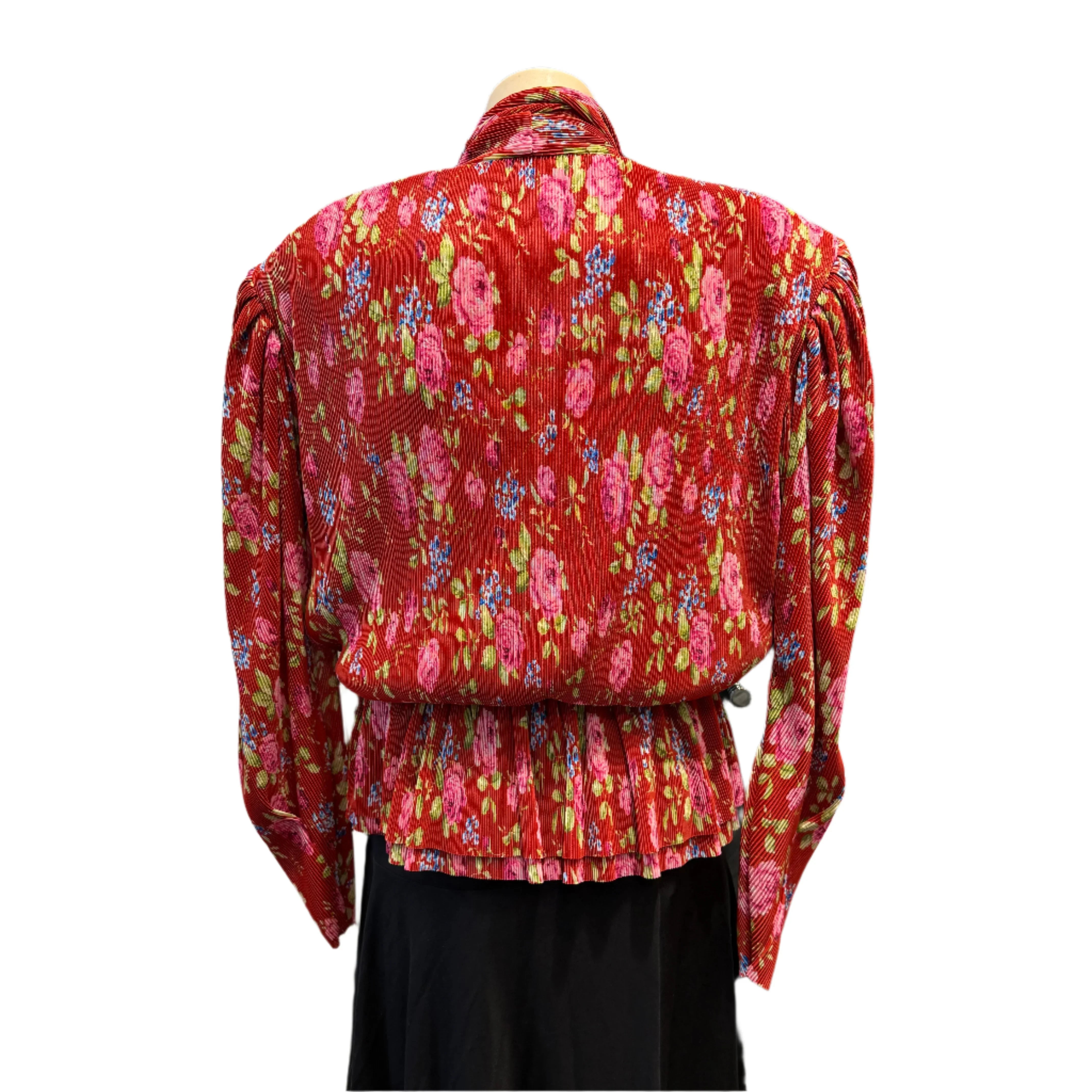 Balenciaga Pre-Fall 2017 Pleated Lavallière Blouse Floral 34 - Lost Designer