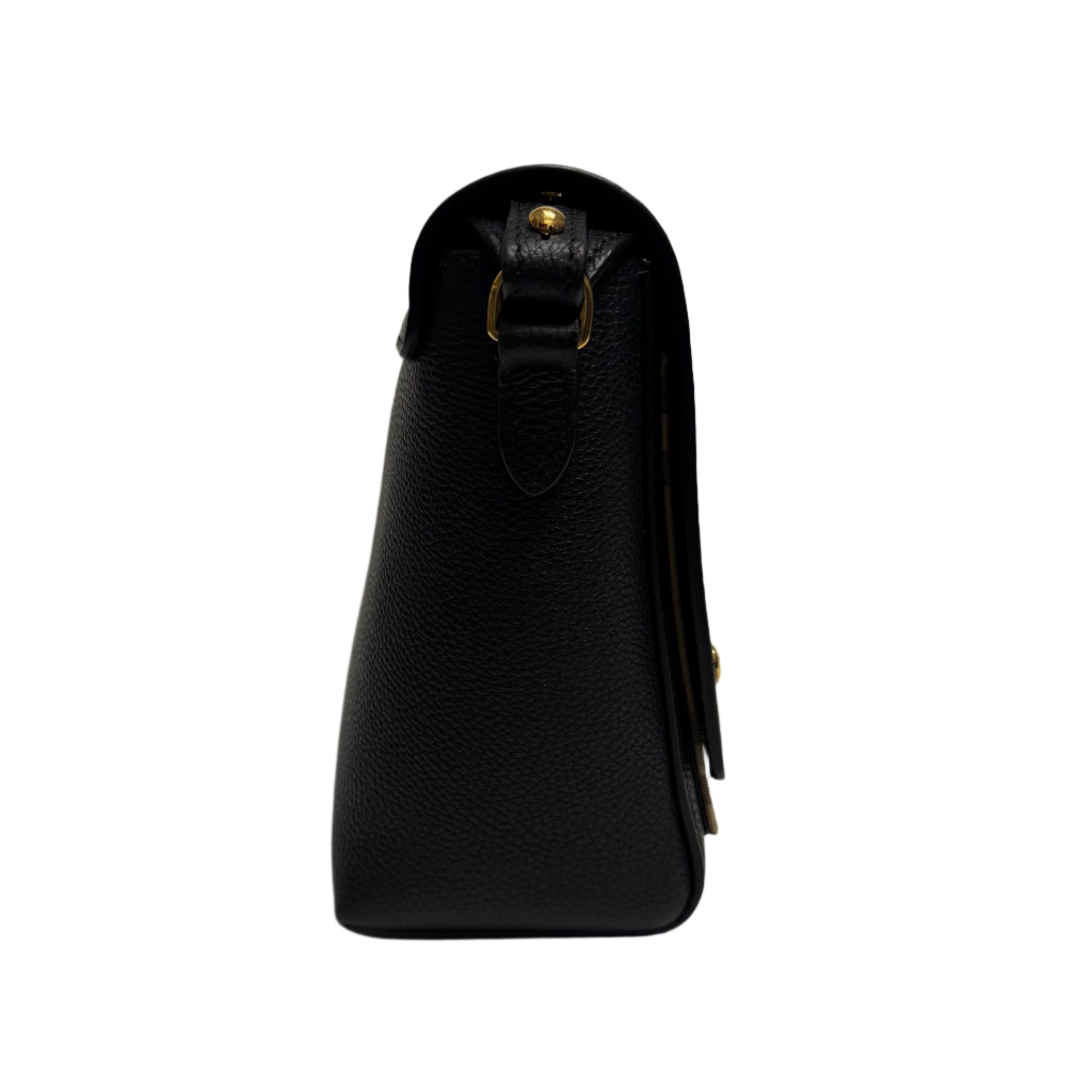 Burberry Grainy Calfskin Check Note Crossbody Bag Black - Lost Designer